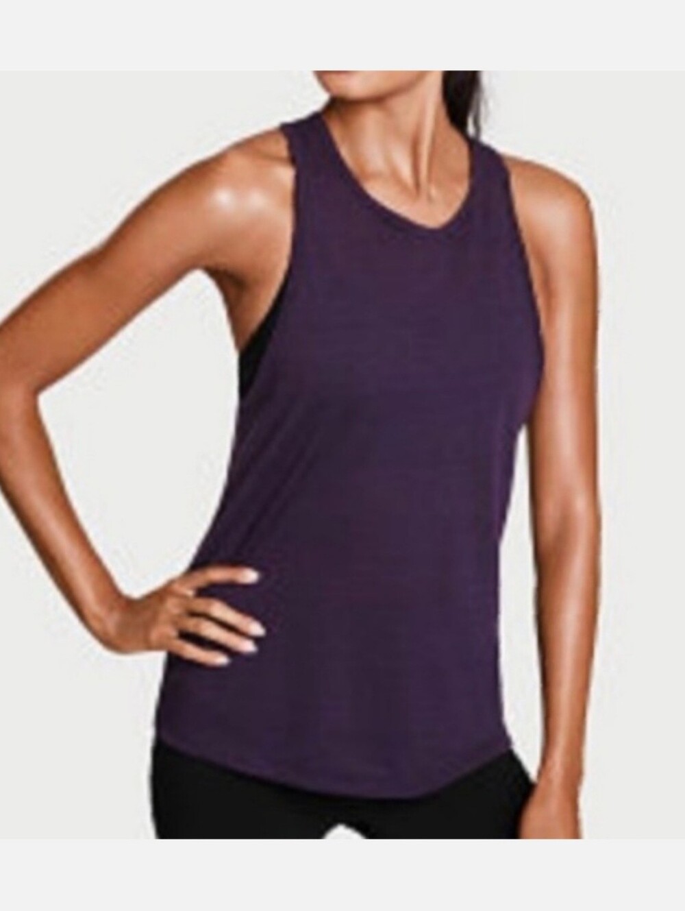 VICTORIA'S SECRET SPORT Tie Back Purple Tank Top ** Large ** EUC